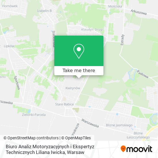 Biuro Analiz Motoryzacyjnych i Ekspertyz Technicznych Liliana Iwicka map