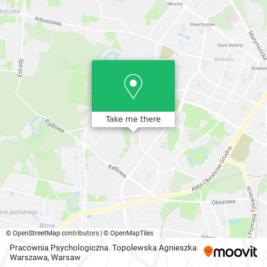 Карта Pracownia Psychologiczna. Topolewska Agnieszka Warszawa