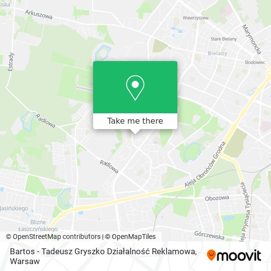 Bartos - Tadeusz Gryszko Działalność Reklamowa map