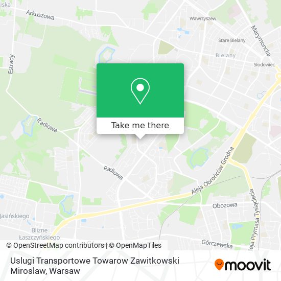 Uslugi Transportowe Towarow Zawitkowski Miroslaw map