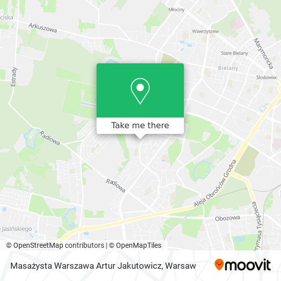 Masażysta Warszawa Artur Jakutowicz map