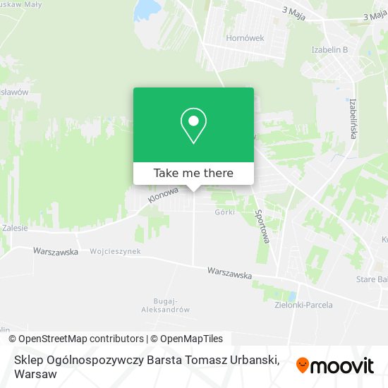 Sklep Ogólnospozywczy Barsta Tomasz Urbanski map