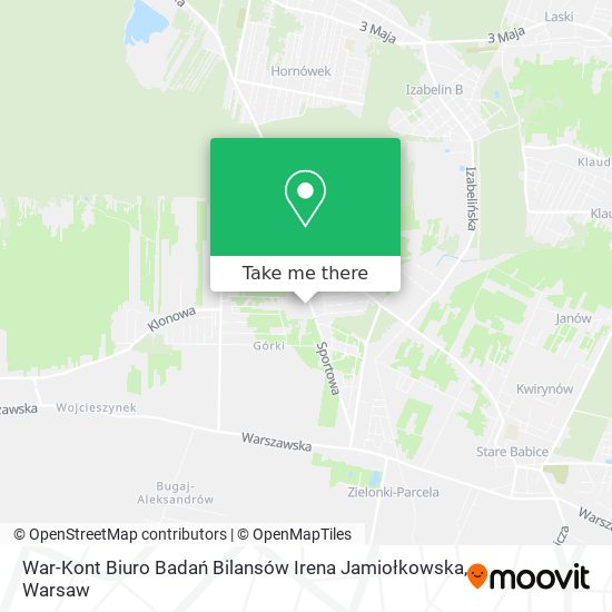 War-Kont Biuro Badań Bilansów Irena Jamiołkowska map