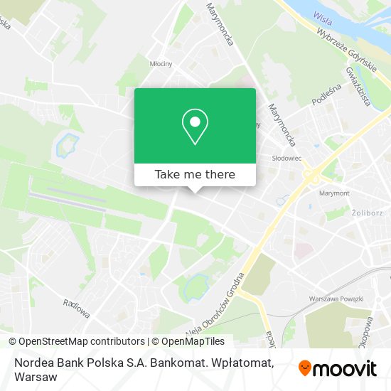 Nordea Bank Polska S.A. Bankomat. Wpłatomat map