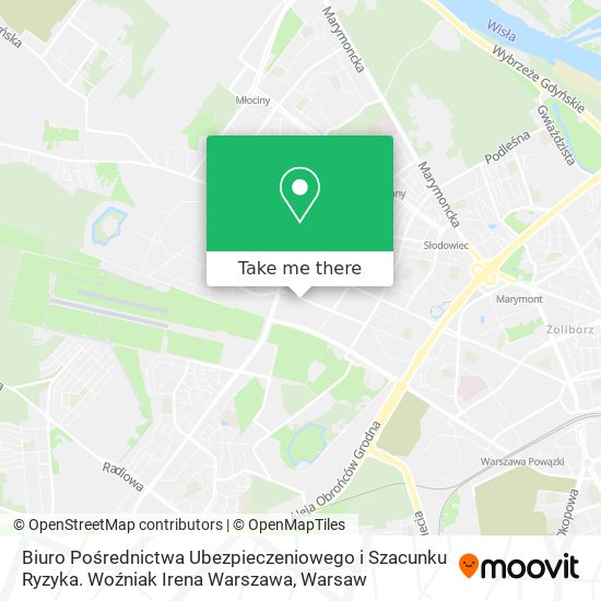 Biuro Pośrednictwa Ubezpieczeniowego i Szacunku Ryzyka. Woźniak Irena Warszawa map