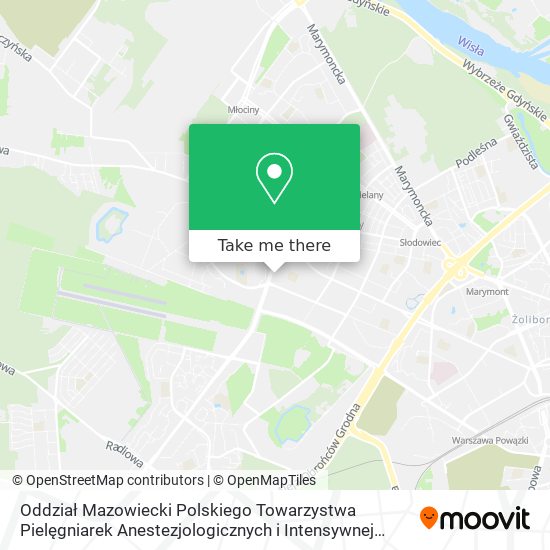 Oddział Mazowiecki Polskiego Towarzystwa Pielęgniarek Anestezjologicznych i Intensywnej Opieki map