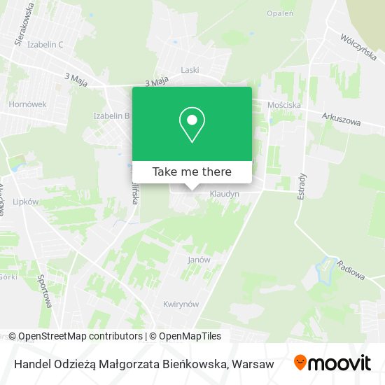 Handel Odzieżą Małgorzata Bieńkowska map