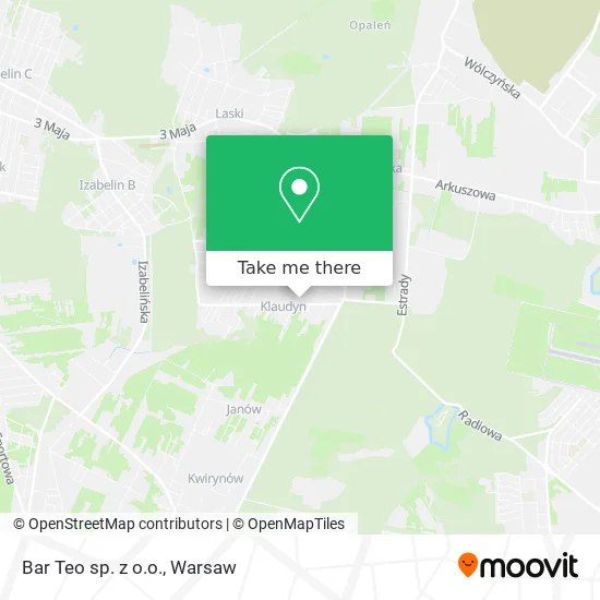 Карта Bar Teo sp. z o.o.