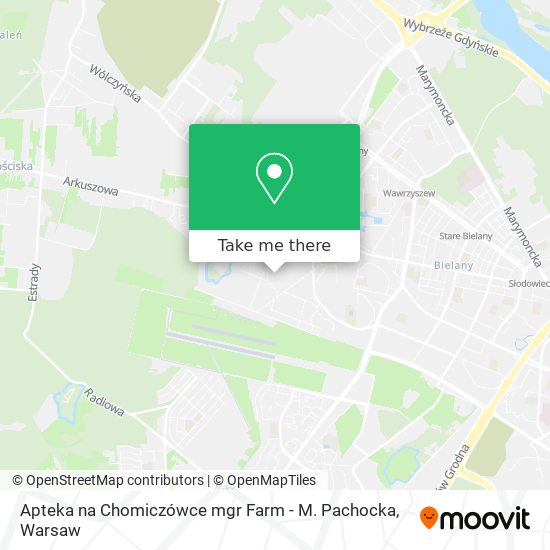 Карта Apteka na Chomiczówce mgr Farm - M. Pachocka