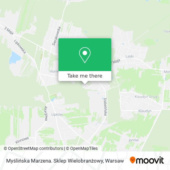 Myślińska Marzena. Sklep Wielobranżowy map