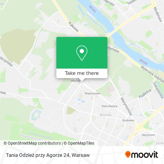 Tania Odzież przy Agorze 24 map