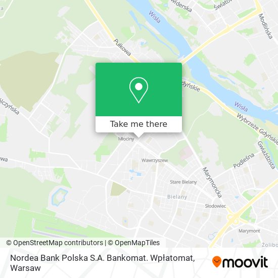 Nordea Bank Polska S.A. Bankomat. Wpłatomat map