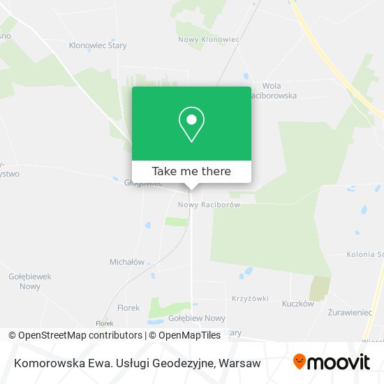 Komorowska Ewa. Usługi Geodezyjne map