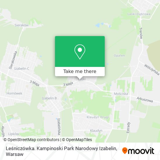 Leśniczówka. Kampinoski Park Narodowy Izabelin map