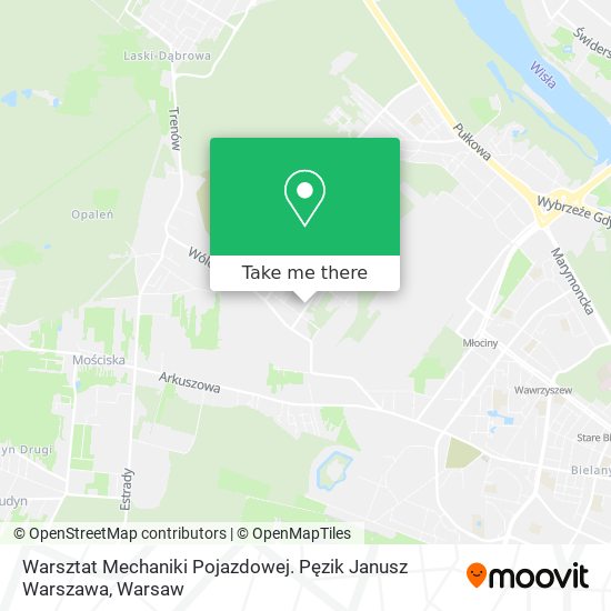 Warsztat Mechaniki Pojazdowej. Pęzik Janusz Warszawa map