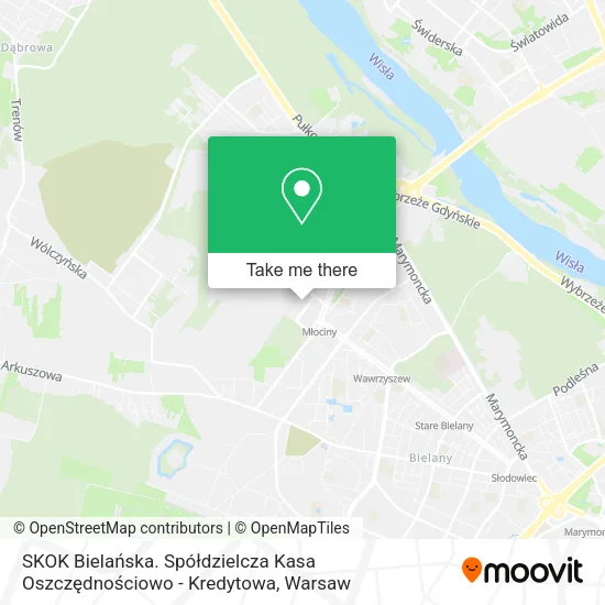 SKOK Bielańska. Spółdzielcza Kasa Oszczędnościowo - Kredytowa map