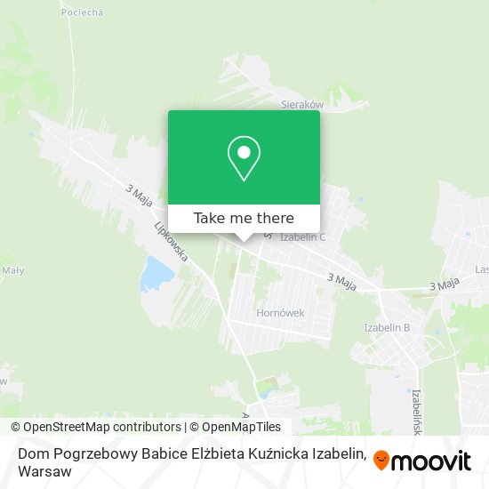 Dom Pogrzebowy Babice Elżbieta Kuźnicka Izabelin map