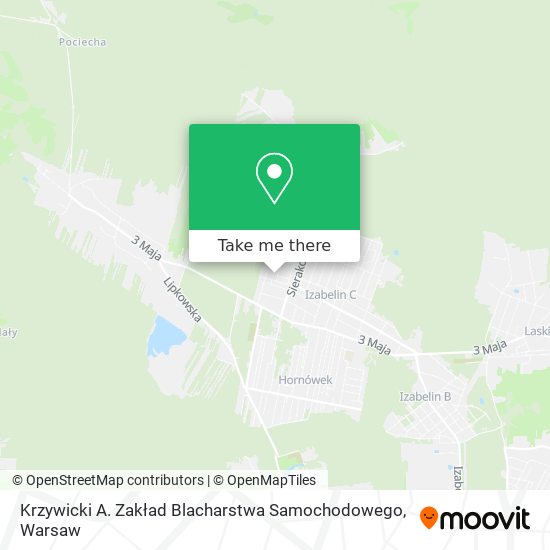 Krzywicki A. Zakład Blacharstwa Samochodowego map