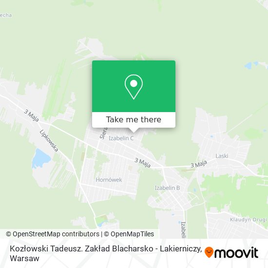 Kozłowski Tadeusz. Zakład Blacharsko - Lakierniczy map