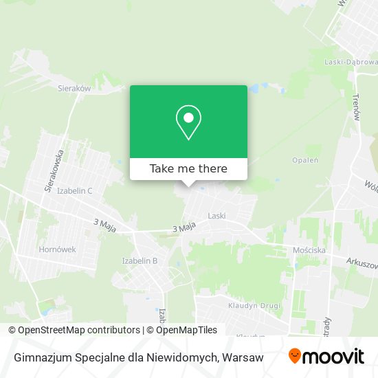 Gimnazjum Specjalne dla Niewidomych map