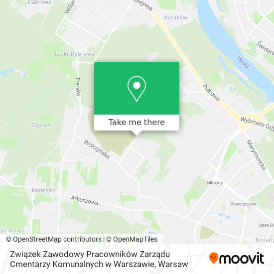 Związek Zawodowy Pracowników Zarządu Cmentarzy Komunalnych w Warszawie map