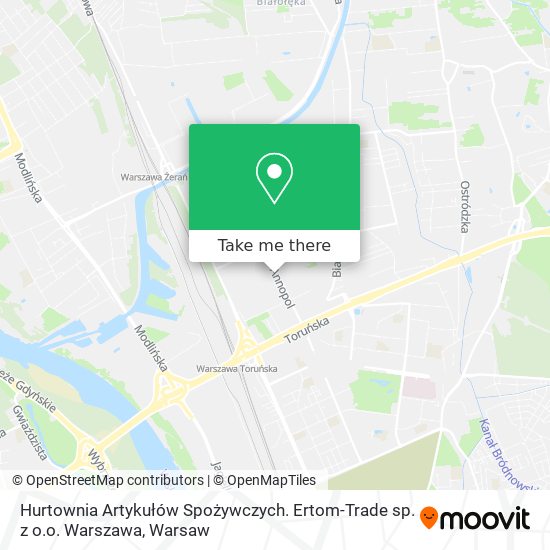 Карта Hurtownia Artykułów Spożywczych. Ertom-Trade sp. z o.o. Warszawa