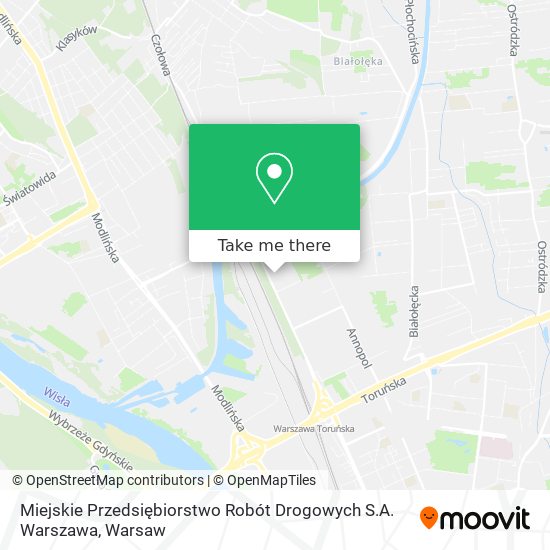 Miejskie Przedsiębiorstwo Robót Drogowych S.A. Warszawa map