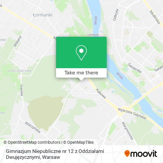 Gimnazjum Niepubliczne nr 12 z Oddziałami Dwujęzycznymi map