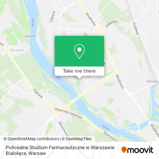 Policealne Studium Farmaceutyczne w Warszawie Białołęce map