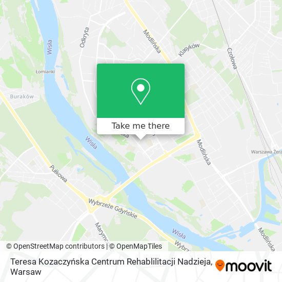 Карта Teresa Kozaczyńska Centrum Rehablilitacji Nadzieja