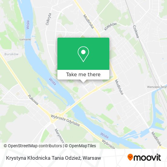 Krystyna Kłodnicka Tania Odzież map