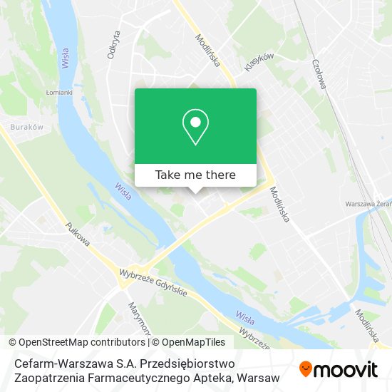 Cefarm-Warszawa S.A. Przedsiębiorstwo Zaopatrzenia Farmaceutycznego Apteka map