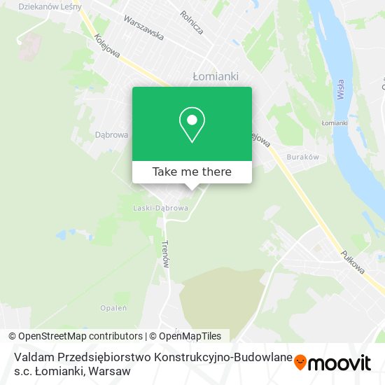 Карта Valdam Przedsiębiorstwo Konstrukcyjno-Budowlane s.c. Łomianki