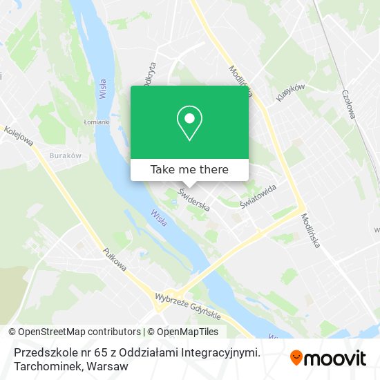 Карта Przedszkole nr 65 z Oddziałami Integracyjnymi. Tarchominek