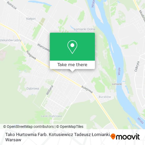 Tako Hurtownia Farb. Kotusiewicz Tadeusz Łomianki map