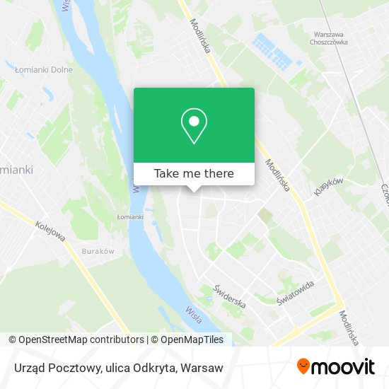 Urząd Pocztowy, ulica Odkryta map