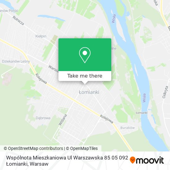 Карта Wspólnota Mieszkaniowa Ul Warszawska 85 05 092 Łomianki