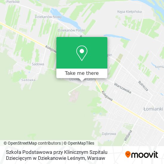 Szkoła Podstawowa przy Klinicznym Szpitalu Dziecięcym w Dziekanowie Leśnym map