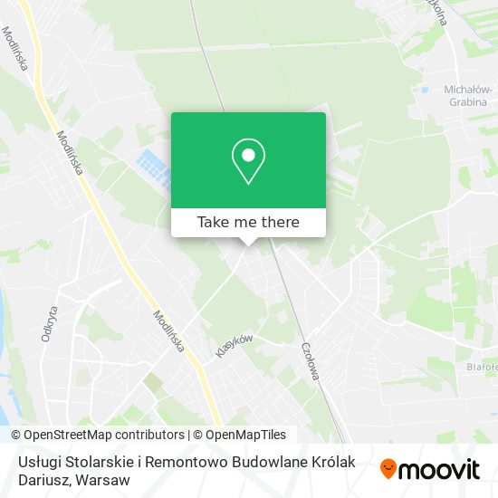 Usługi Stolarskie i Remontowo Budowlane Królak Dariusz map