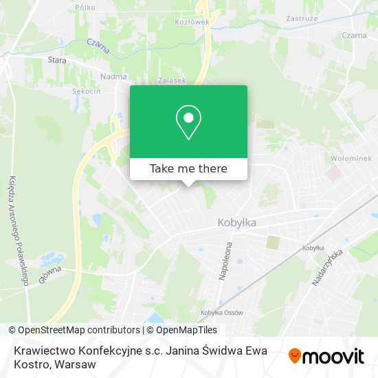 Карта Krawiectwo Konfekcyjne s.c. Janina Świdwa Ewa Kostro