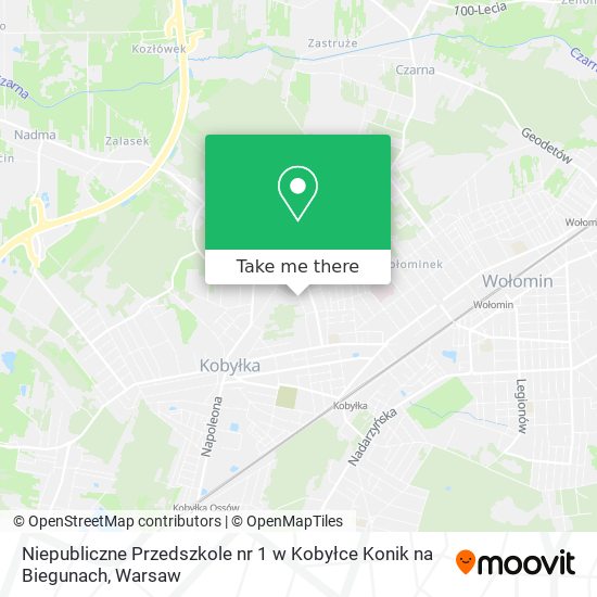 Niepubliczne Przedszkole nr 1 w Kobyłce Konik na Biegunach map