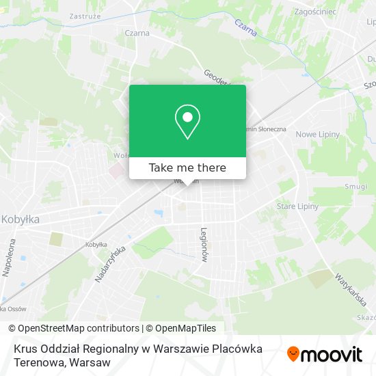 Krus Oddział Regionalny w Warszawie Placówka Terenowa map