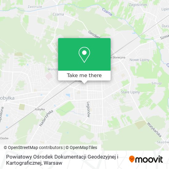 Карта Powiatowy Ośrodek Dokumentacji Geodezyjnej i Kartograficznej