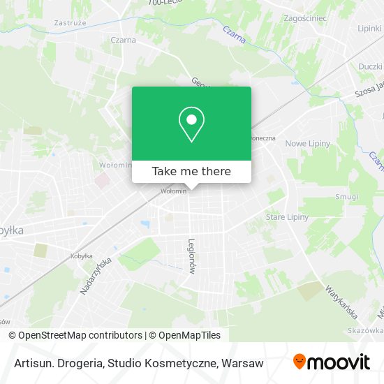 Artisun. Drogeria, Studio Kosmetyczne map