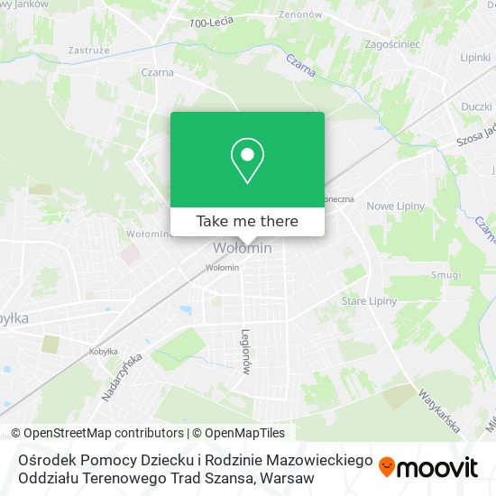 Ośrodek Pomocy Dziecku i Rodzinie Mazowieckiego Oddziału Terenowego Trad Szansa map