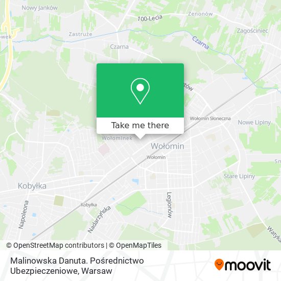 Malinowska Danuta. Pośrednictwo Ubezpieczeniowe map