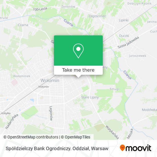 Spółdzielczy Bank Ogrodniczy. Oddział map