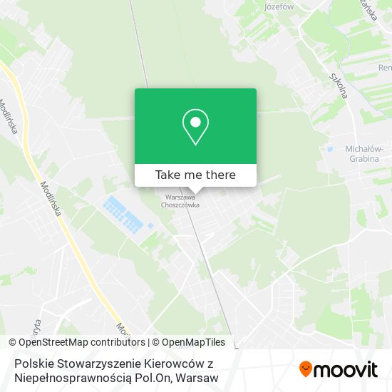 Polskie Stowarzyszenie Kierowców z Niepełnosprawnością Pol.On map