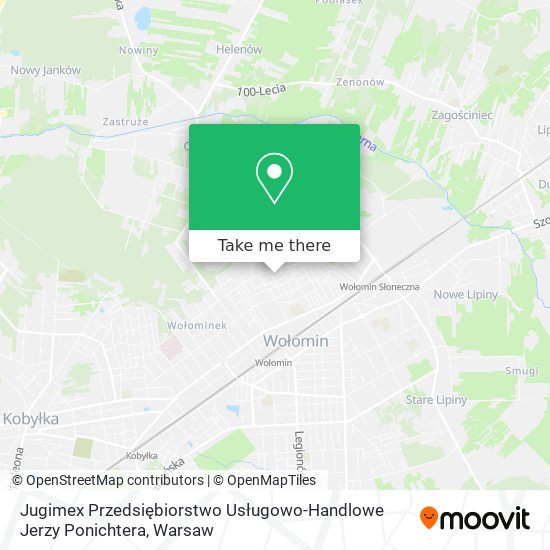 Jugimex Przedsiębiorstwo Usługowo-Handlowe Jerzy Ponichtera map