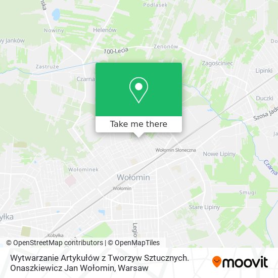 Wytwarzanie Artykułów z Tworzyw Sztucznych. Onaszkiewicz Jan Wołomin map